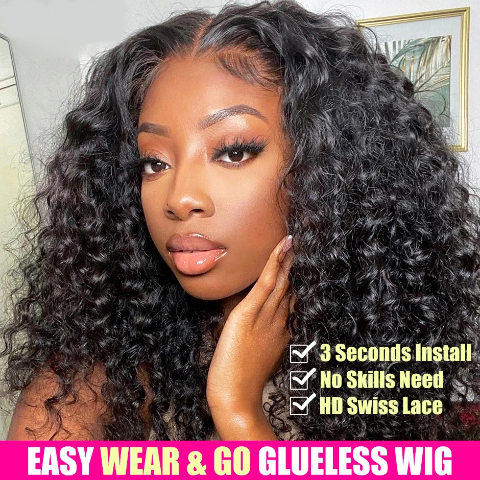 Ms Lula Wear and Go Water Wave Curly Glueless 5x5 HD Lace Closure Wig - Image 2