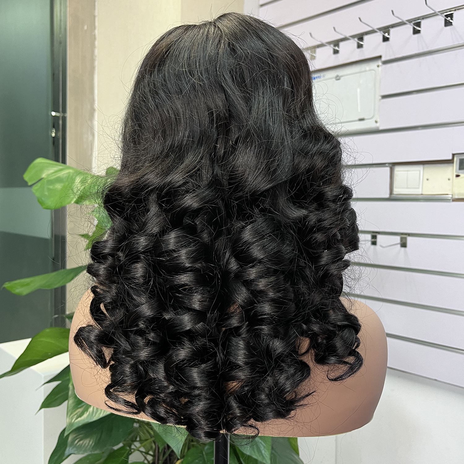 5x5 Glueless Double Drawn Bouncy Curl Transparent Lace Closure Wig - Image 4