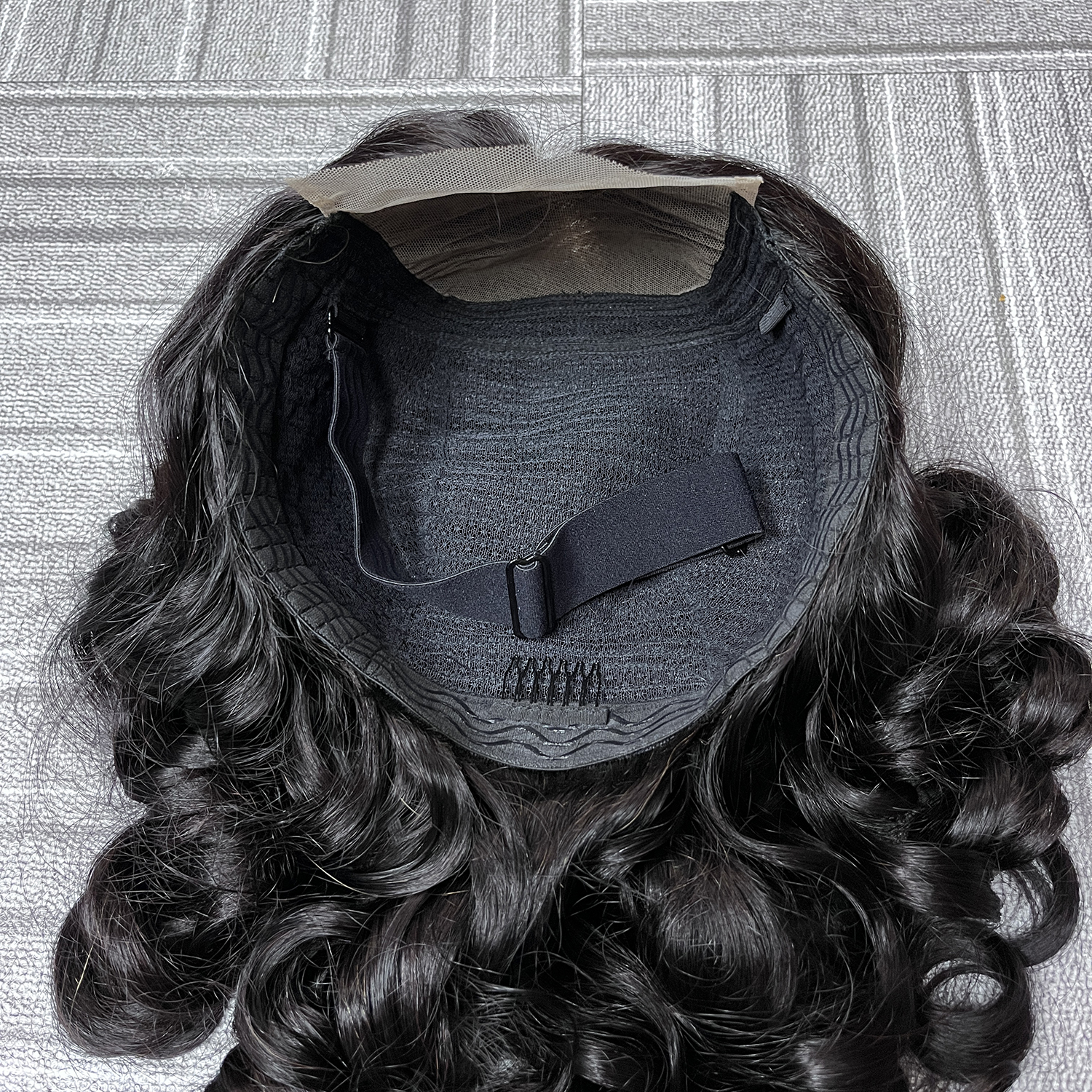 5x5 Glueless Double Drawn Bouncy Curl Transparent Lace Closure Wig - Image 5