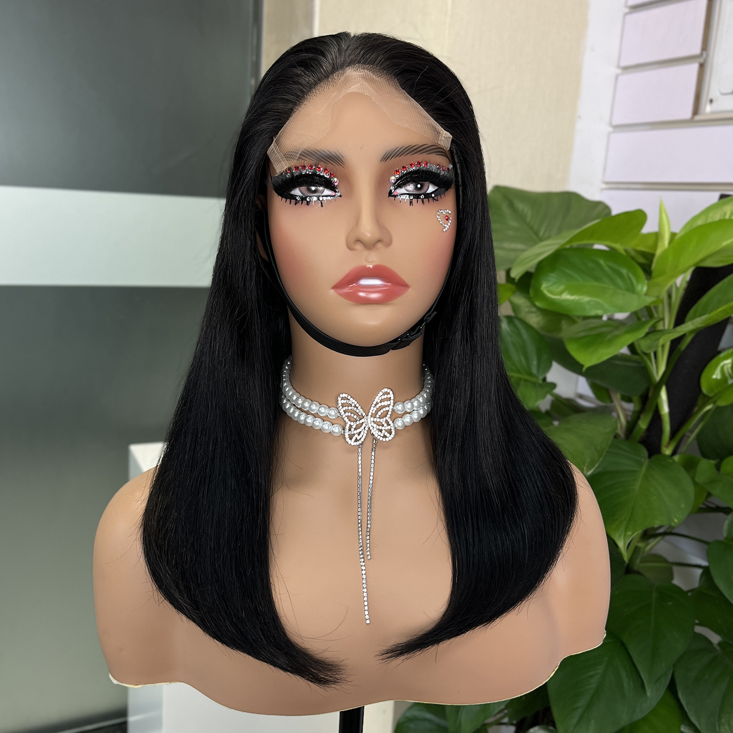 5x5 Glueless HD Lace Double Drawn Bone Straight Closure Bob Wig - Image 2