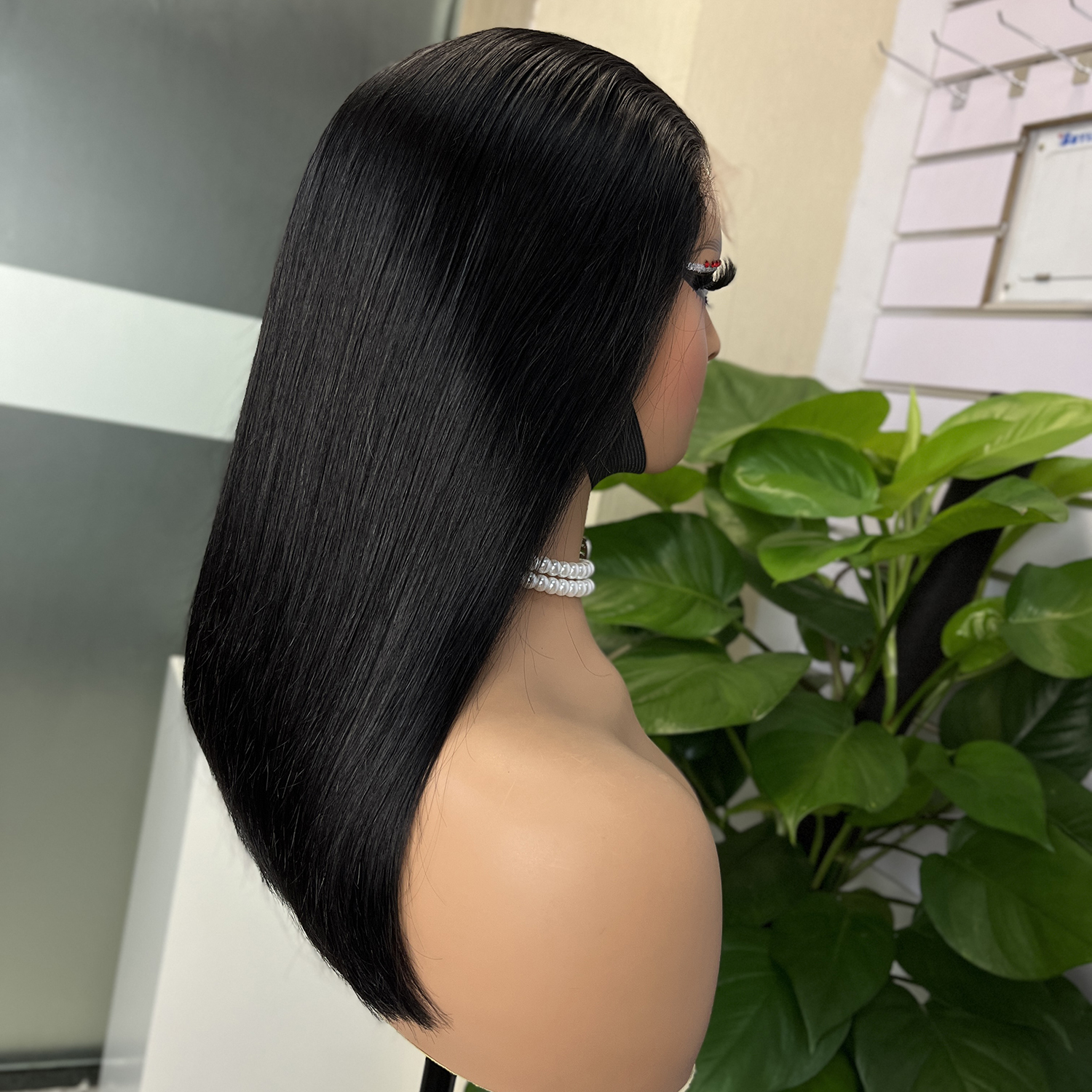 5x5 Glueless HD Lace Double Drawn Bone Straight Closure Bob Wig - Image 3