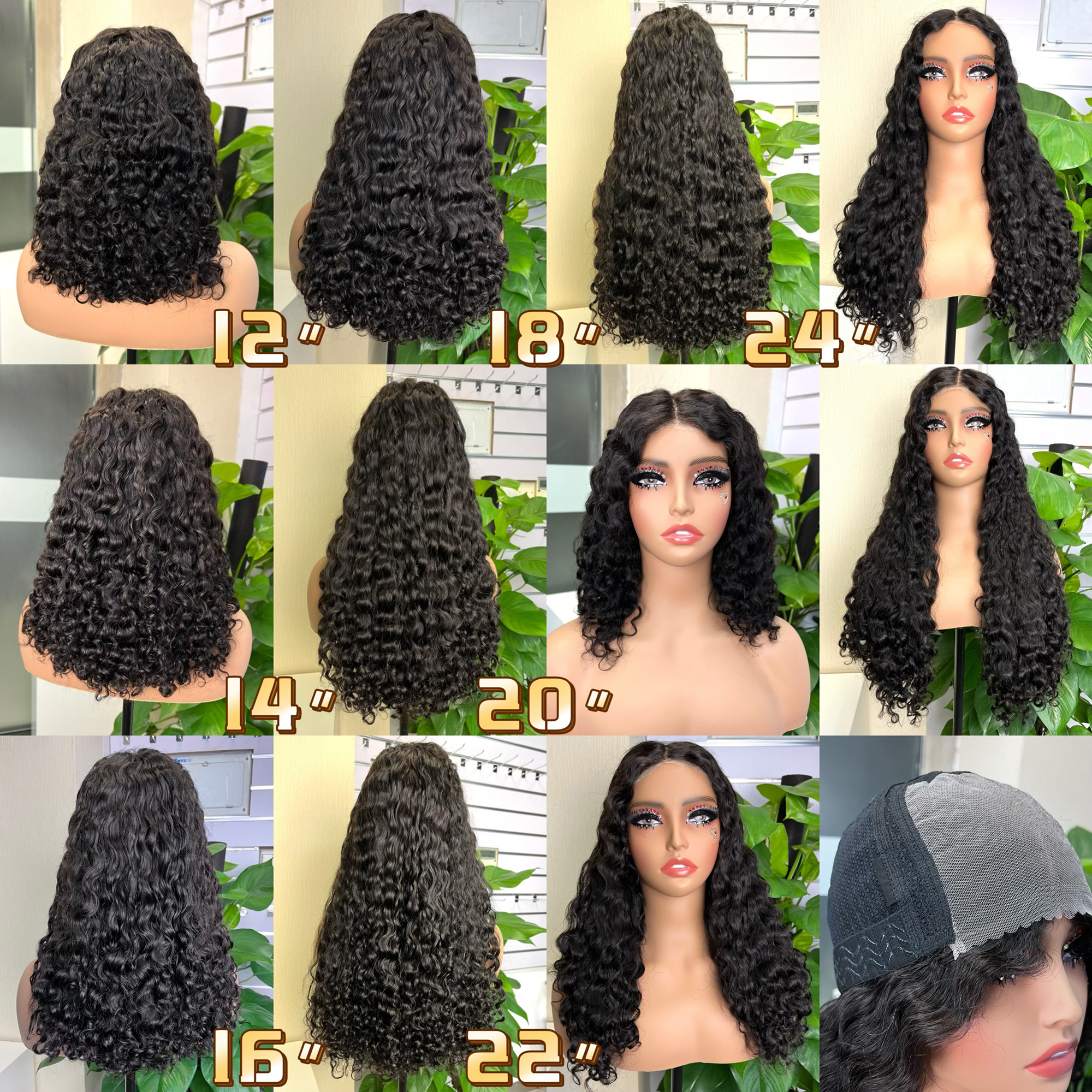 5x5 Glueless Wear And Go Pre Cut Lace Water Wave Double Drawn Transparent Lace Closure Wig - Image 2